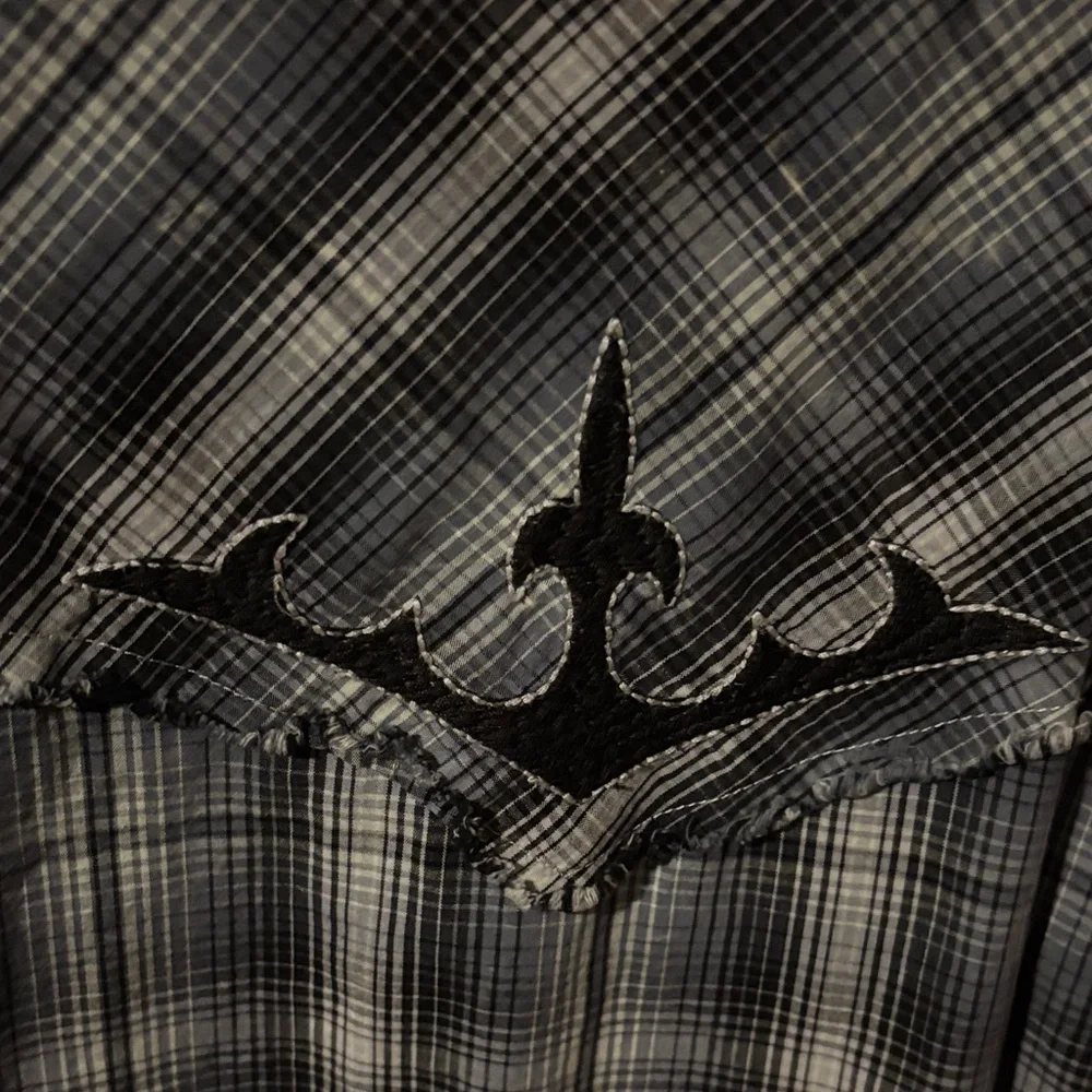 Rock 47 Men's Blue Plaid Casual Button Down Shirt - Picture 6 of 6